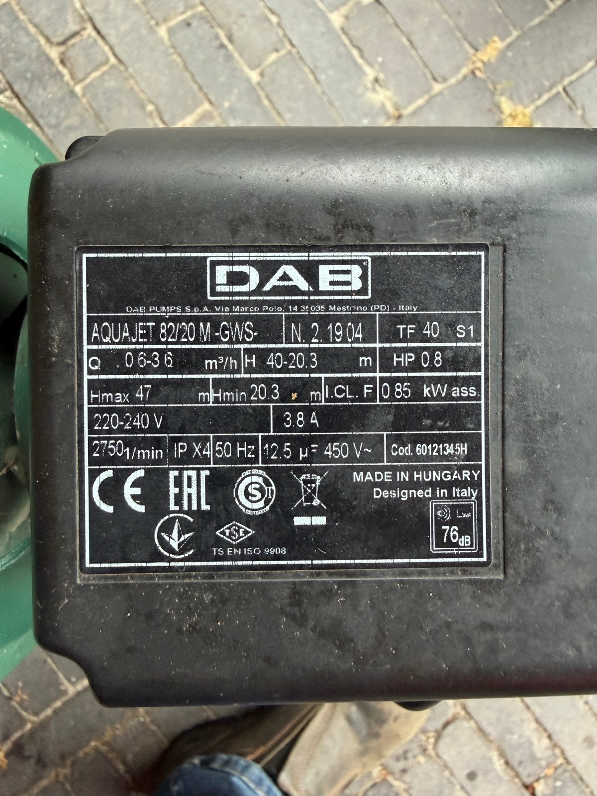 Aquajet 82/20 M hydrofoorpomp, Ophalen, Gebruikt, Elektrisch, Hydrofoorpomp