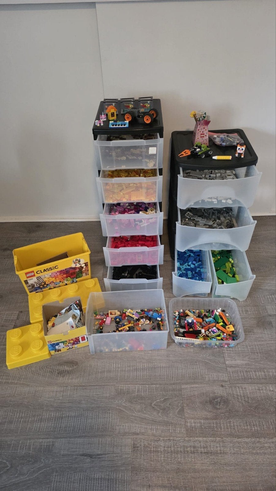 Grote partij LEGO en 2 Lego opbergdozen, Gebruikt, Lego, Ophalen of Verzenden, Inclusief instructies