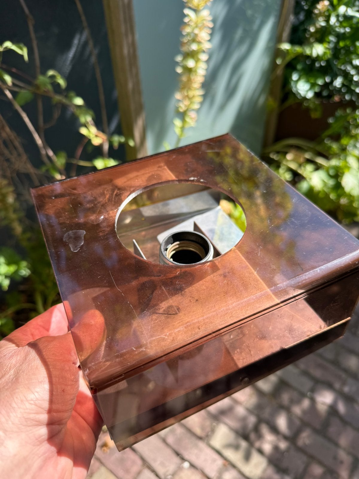Herda space Age wandlampje 18cm vierkant, Ophalen, Zo goed als nieuw