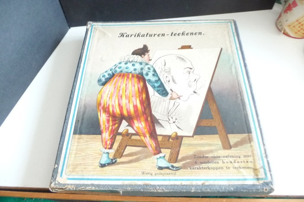 OUD HOBBY SPEL KARIKATUREN TEEKENEN ONG 1920, 4 SJABLONEN, Verzenden