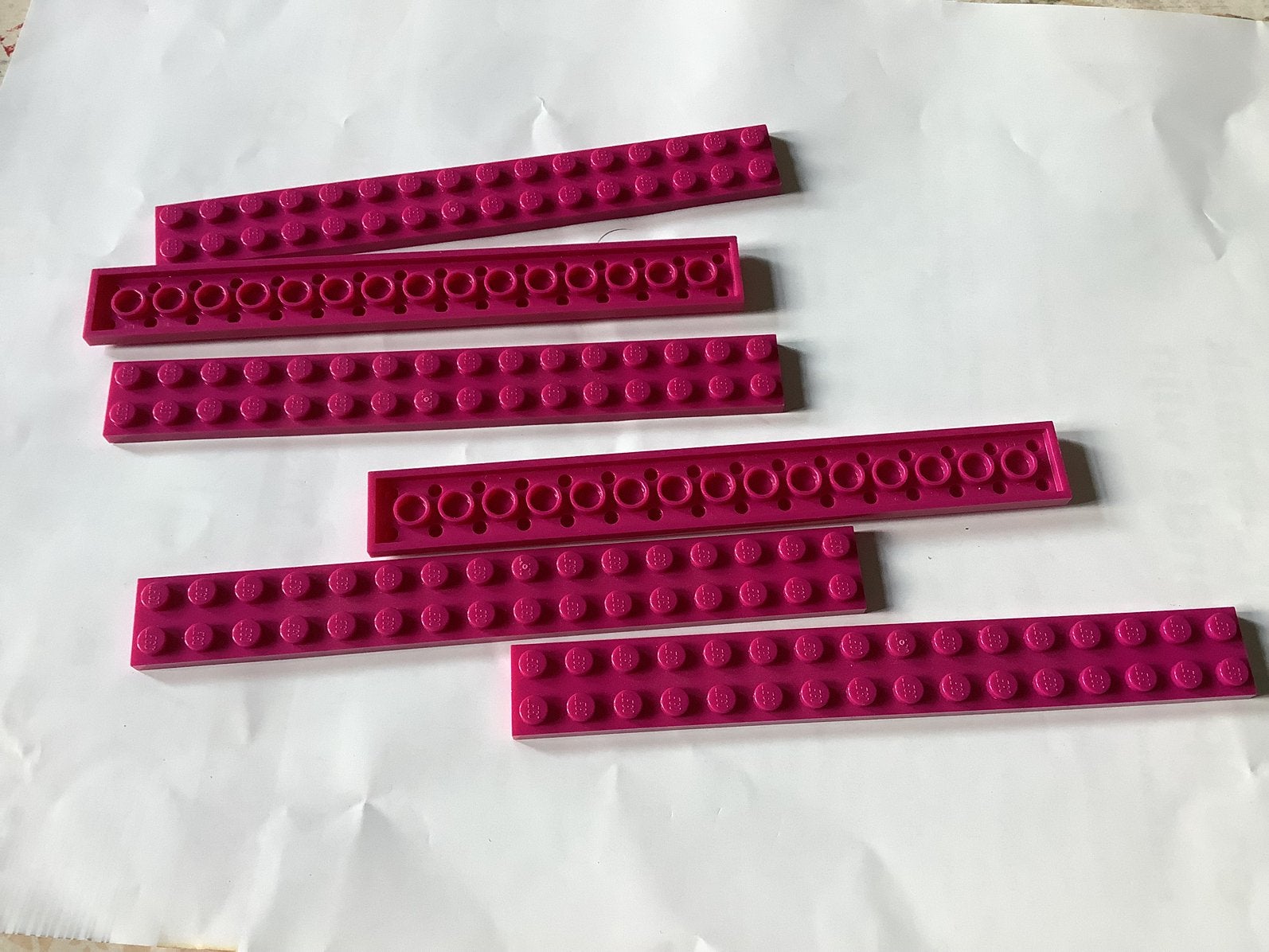 Lego plaat 2x16 magenta, Ophalen of Verzenden, Gebruikt, Losse stenen, Lego