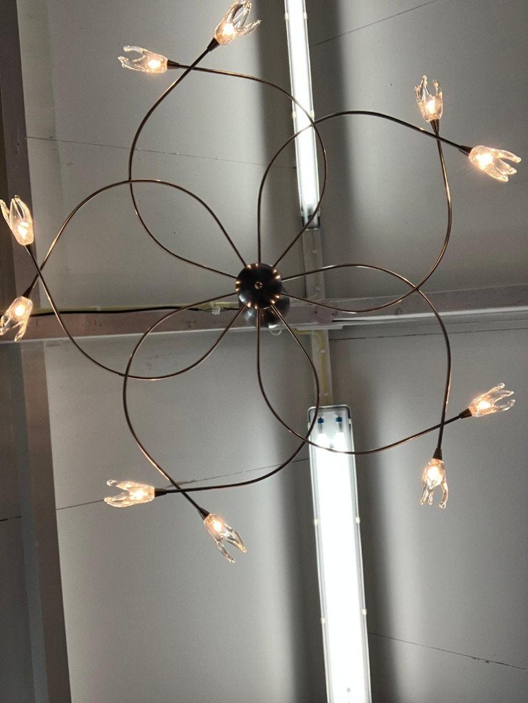 Prachtige RVS Hanglamp, Ophalen, Zo goed als nieuw, Glas, G4