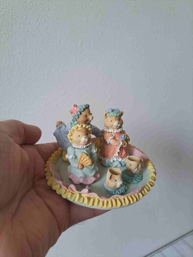 Mini serviesje met beren, kunsthars D10.5xH6.5cm, Ophalen of Verzenden, Zo goed als nieuw, Dier