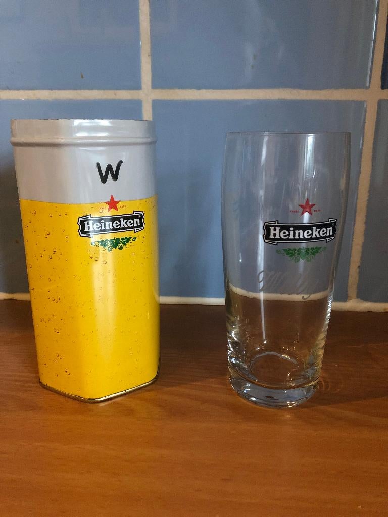 Heineken fluitje met naam erin gegraveerd, Ophalen of Verzenden, Zo goed als nieuw, Glas of Glazen, Heineken