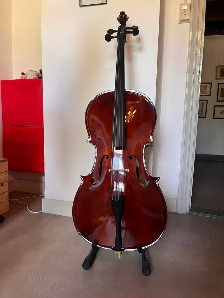 Leonardo LC-2044 4/4 cello speelklaar strijkstok en draagtas, Ophalen of Verzenden, Overige typen