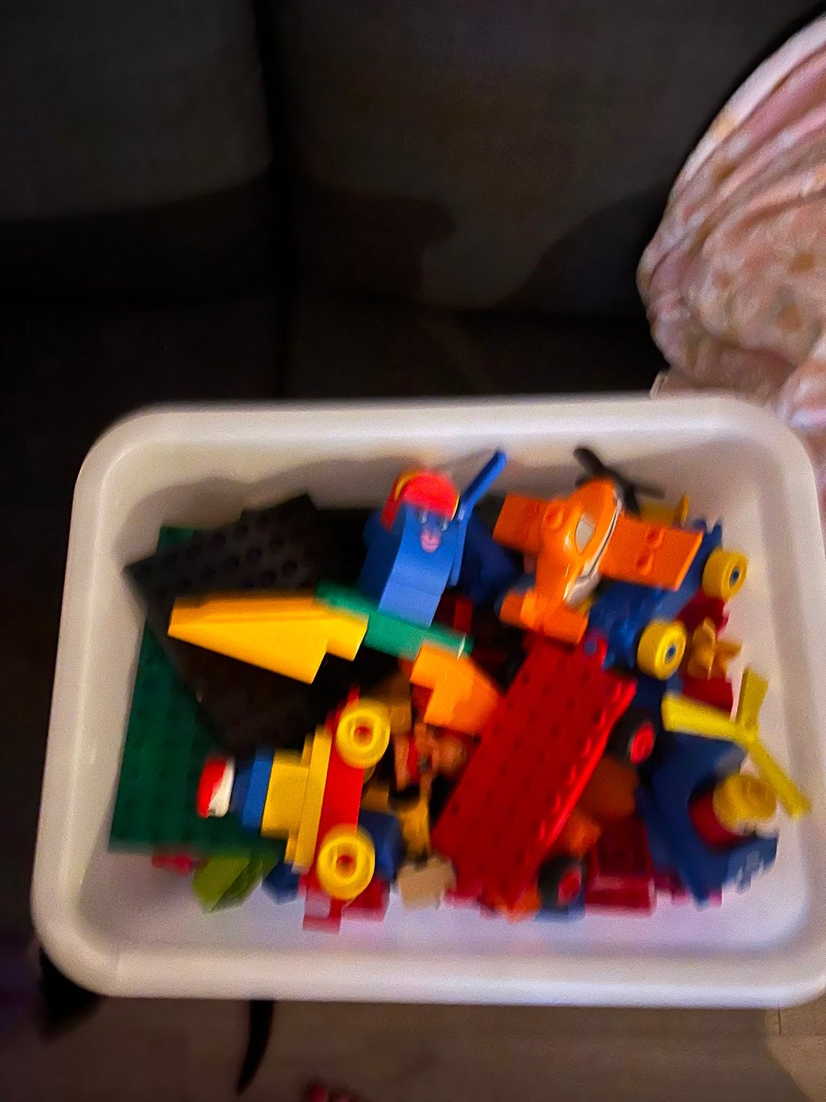 Grote bak met diverse Lego Duplo blokken en onderdelen, Ophalen, Gebruikt, Inclusief extra onderdelen, Duplo