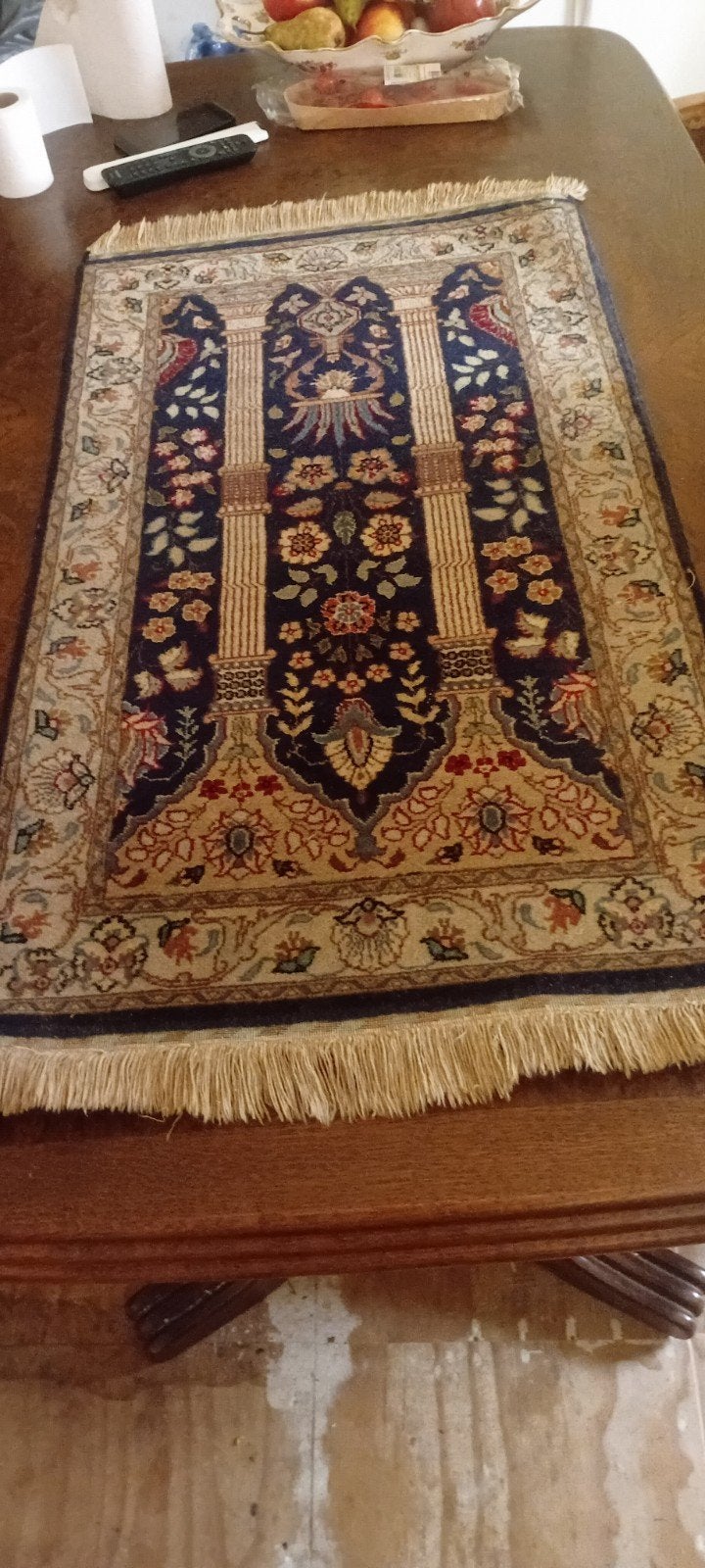 Perzich tapijt zijde ghom, Huis en Inrichting, Stoffering | Tapijten en Kleden, Minder dan 50 cm, 50 tot 100 cm, Perzisch, Oosters, Klassiek