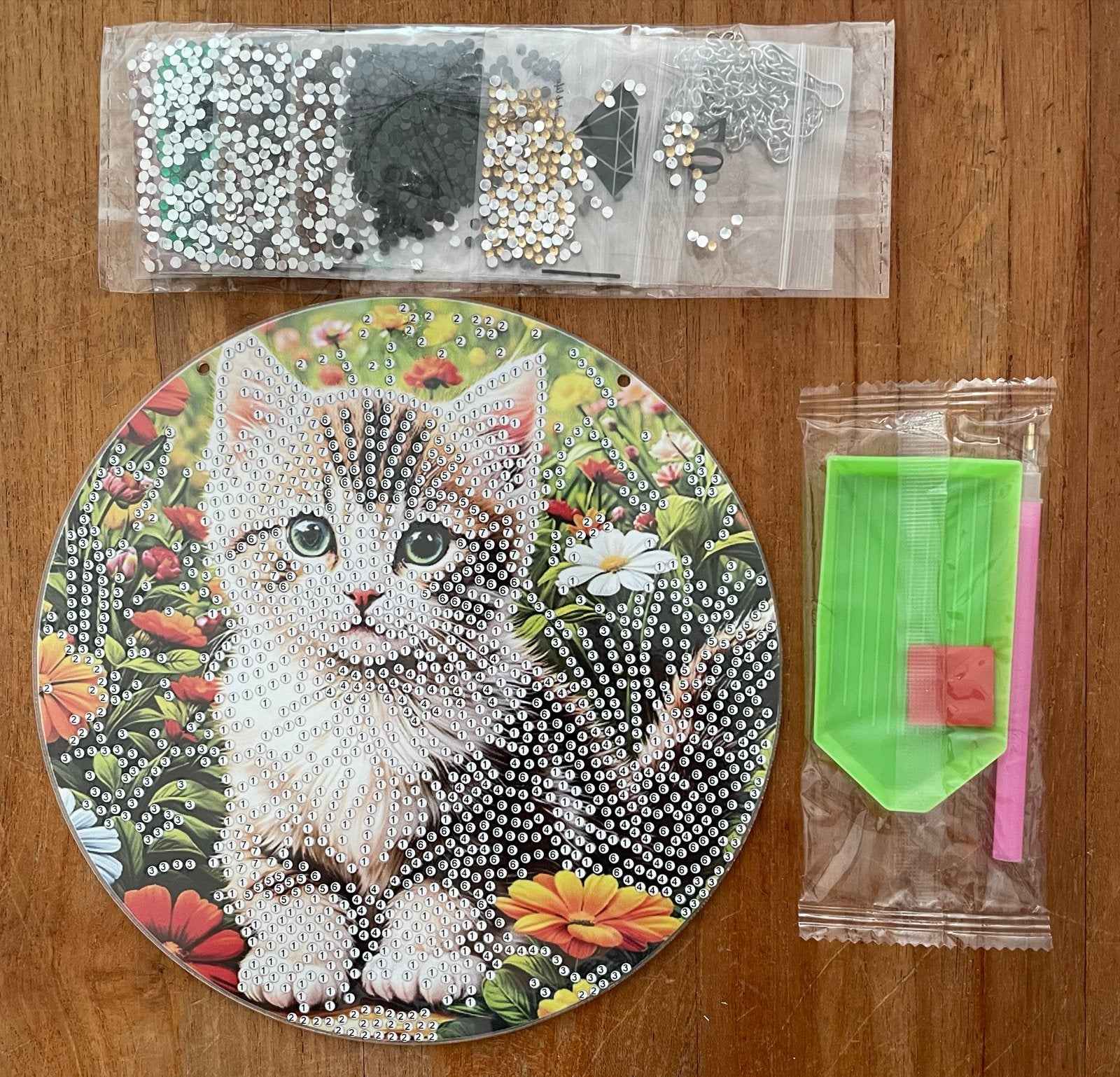 Diamond Painting Hanger Kat Vol Rond Nieuw, Nieuw, Klaar om op te hangen, Ophalen of Verzenden, Diamond painting