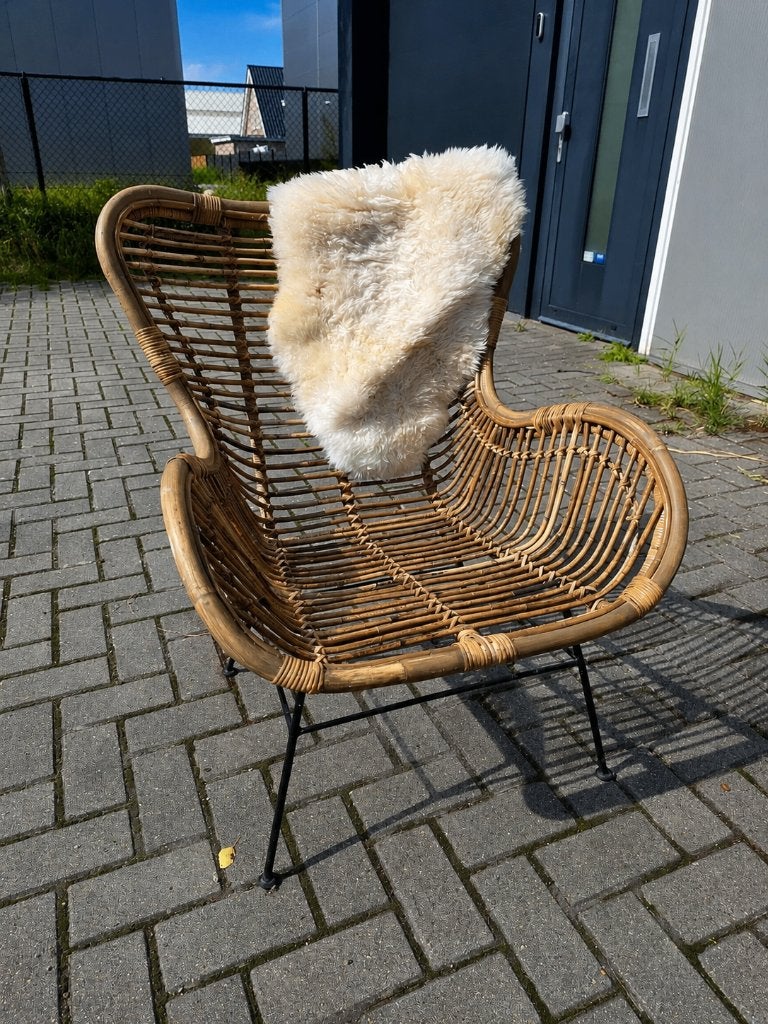 Loods 5 rotan fauteuil / loungestoel – boho naturel, Ophalen, Zo goed als nieuw, 50 tot 75 cm, Landelijk