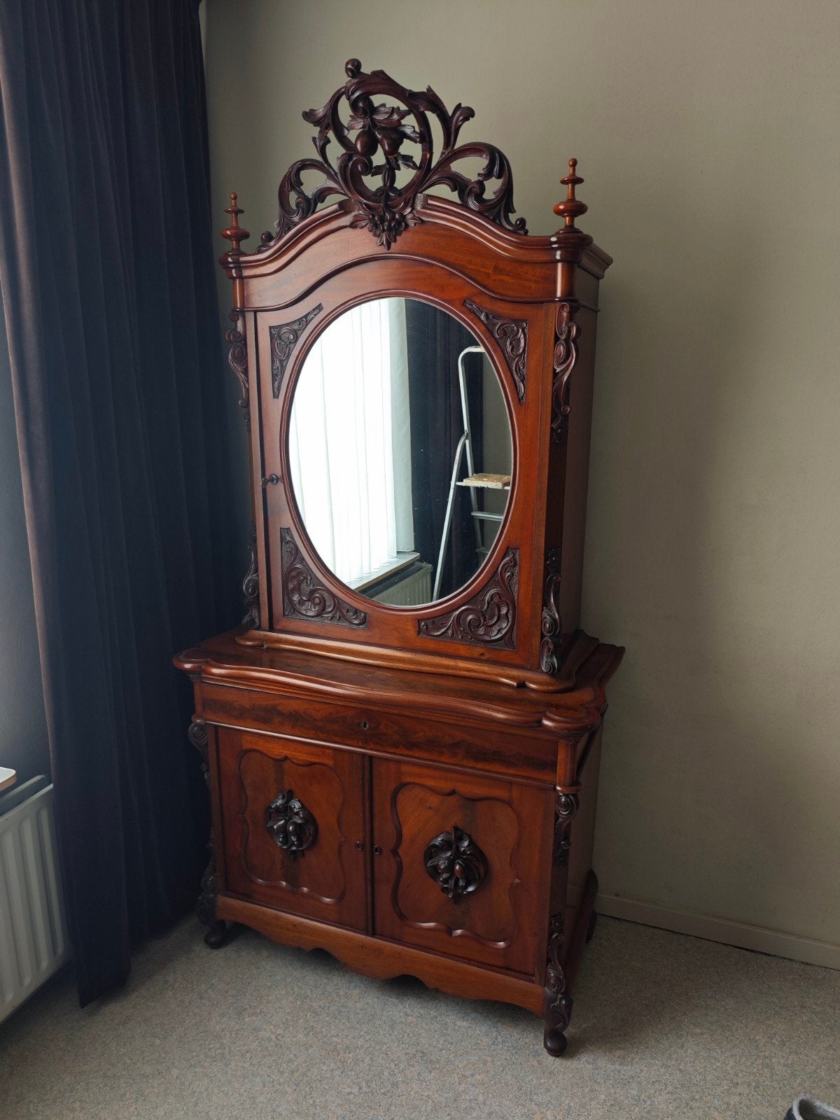 Antieke Biedermeier Bonheur spiegelkast, Ophalen