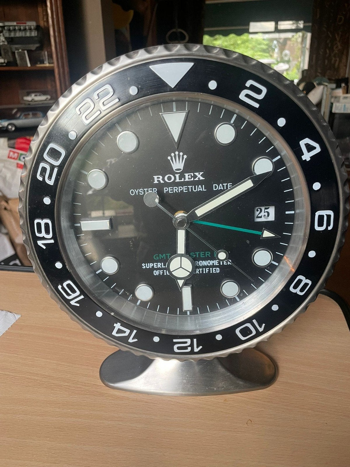 rolex   staanďe dealerklok 30cm, Huis en Inrichting, Ophalen of Verzenden, Wandklok