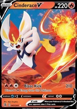 Cinderace V – 043/264 – Fusion Strike – NM, Ophalen of Verzenden, Nieuw, Losse kaart