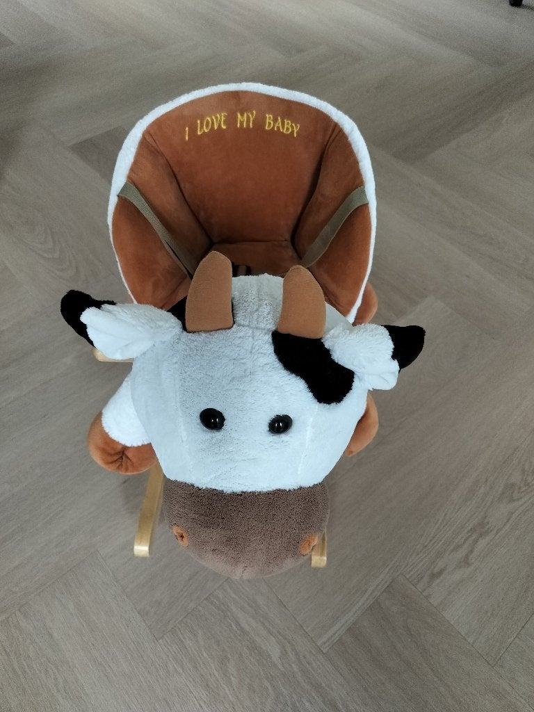 BabyGO Hobbelkoe - Schommelstoel met zitje & geluid, Kinderen en Baby's, Ophalen, Zo goed als nieuw