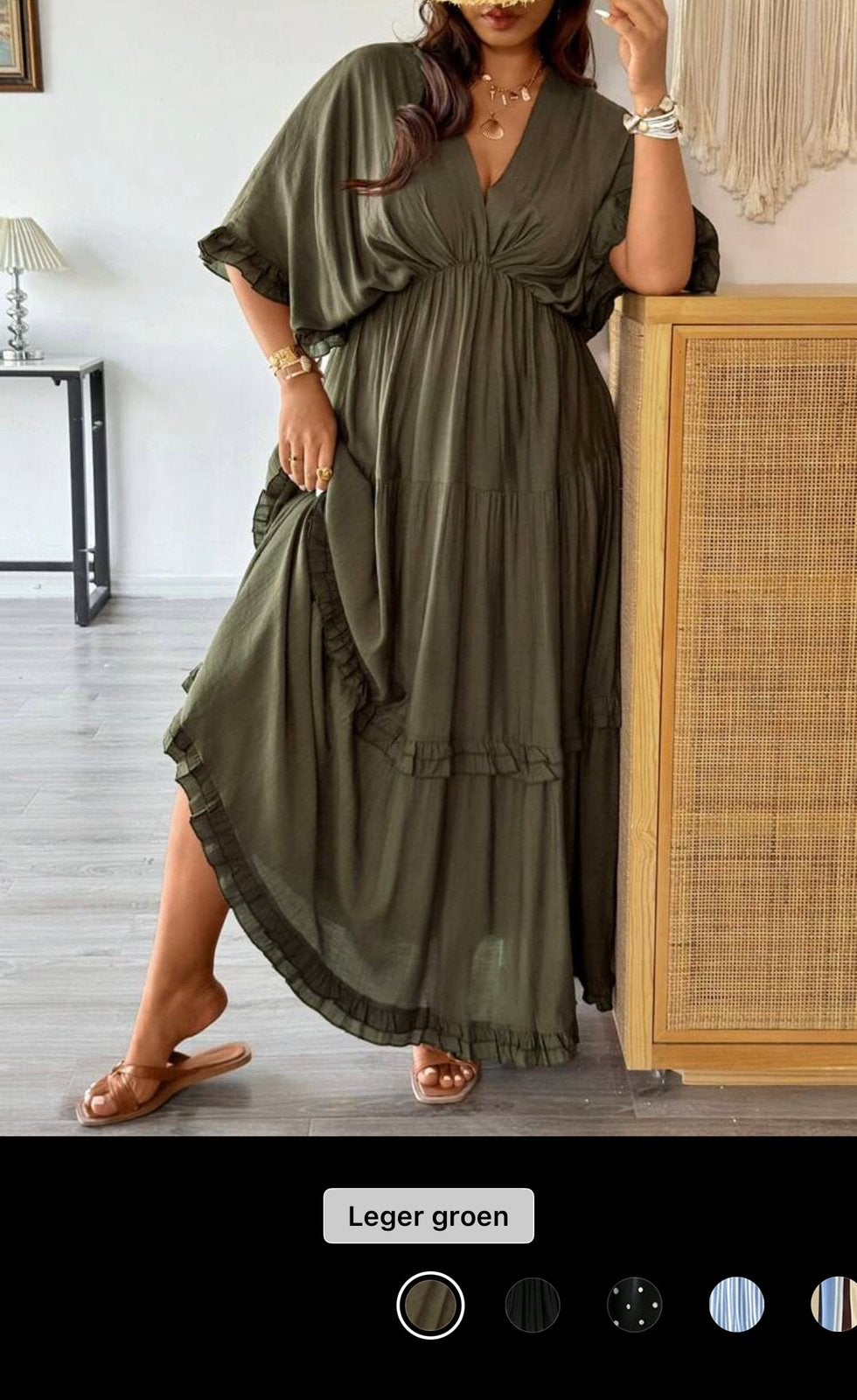 Zgan groene jurk SHEIN mt. 50, Kleding | Dames, Ophalen of Verzenden, Zo goed als nieuw, Groen, Jurk