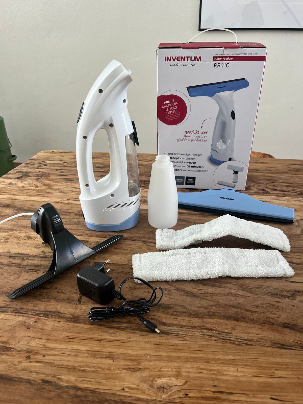 Inventum RR410 Snoerloze Ruitenreiniger - Streeploos Schoon, Ophalen of Verzenden, Raamwisser of Trekker