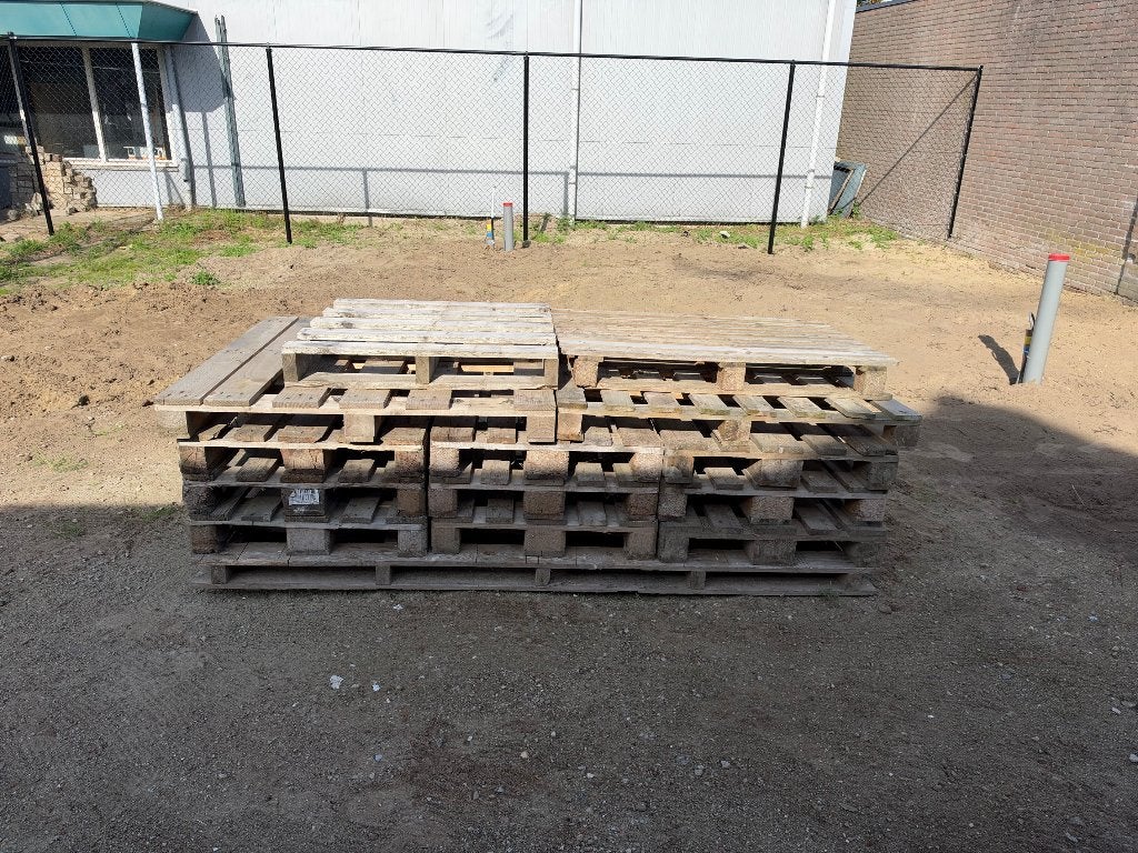 Partij 14-15 pallets – ca. 9x Europallet EPAL + bouwpallets, Ophalen, Gebruikt, 50 mm of meer, Pallet