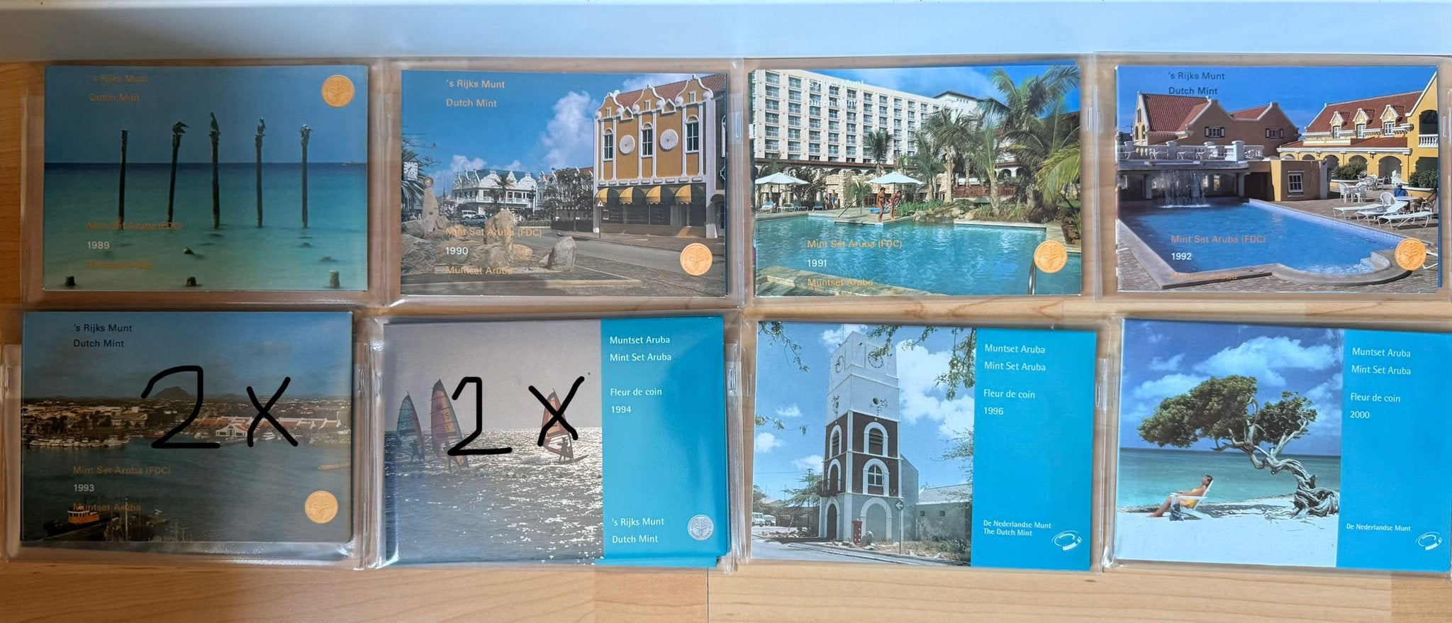 Muntset Aruba 1989-2000 - 10 complete sets, Ophalen of Verzenden, Overige typen