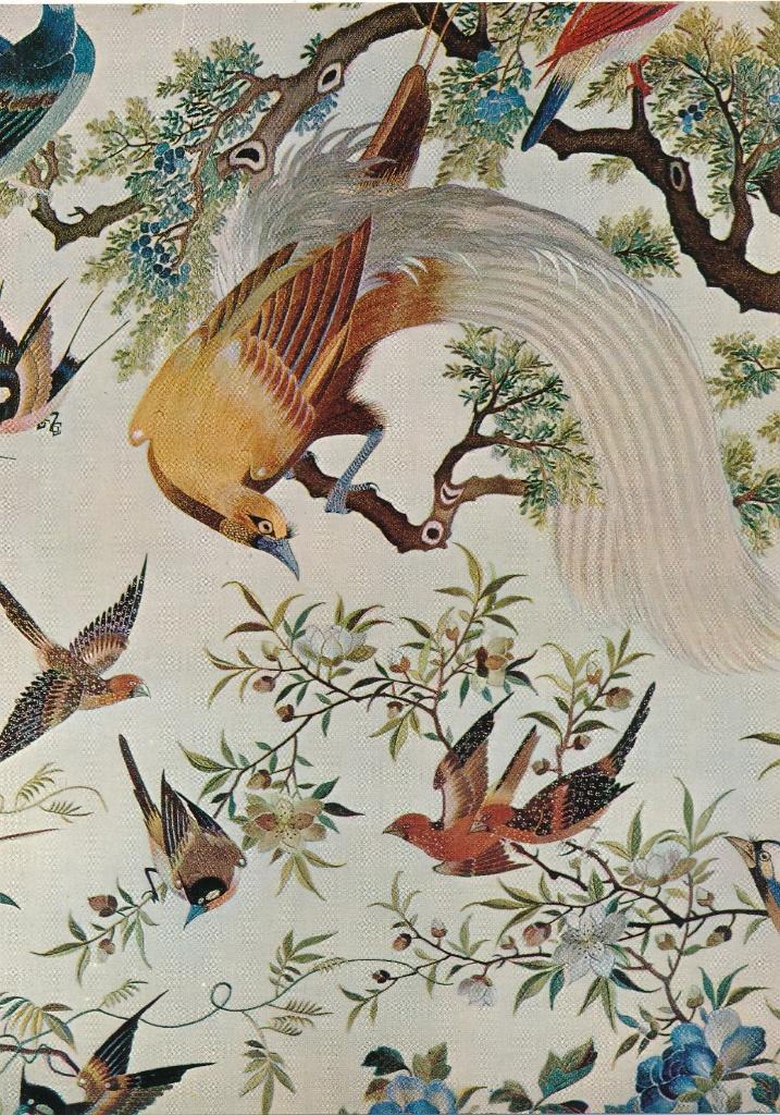 3 Mooie Kunstkaarten met Japanse Seidenstickerei, Ophalen of Verzenden, 1940 tot 1960, Ongelopen, Cultuur en Media