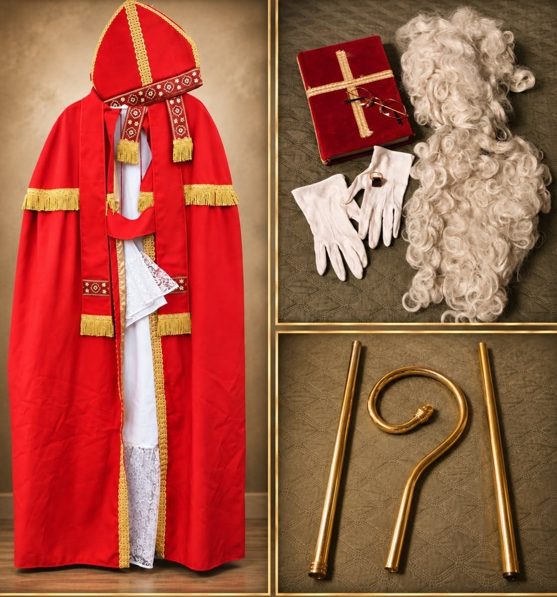 Compleet Sinterklaas Kostuum, Kleding | Dames, Ophalen, Zo goed als nieuw, Kerstmis of Sinterklaas, Kleding