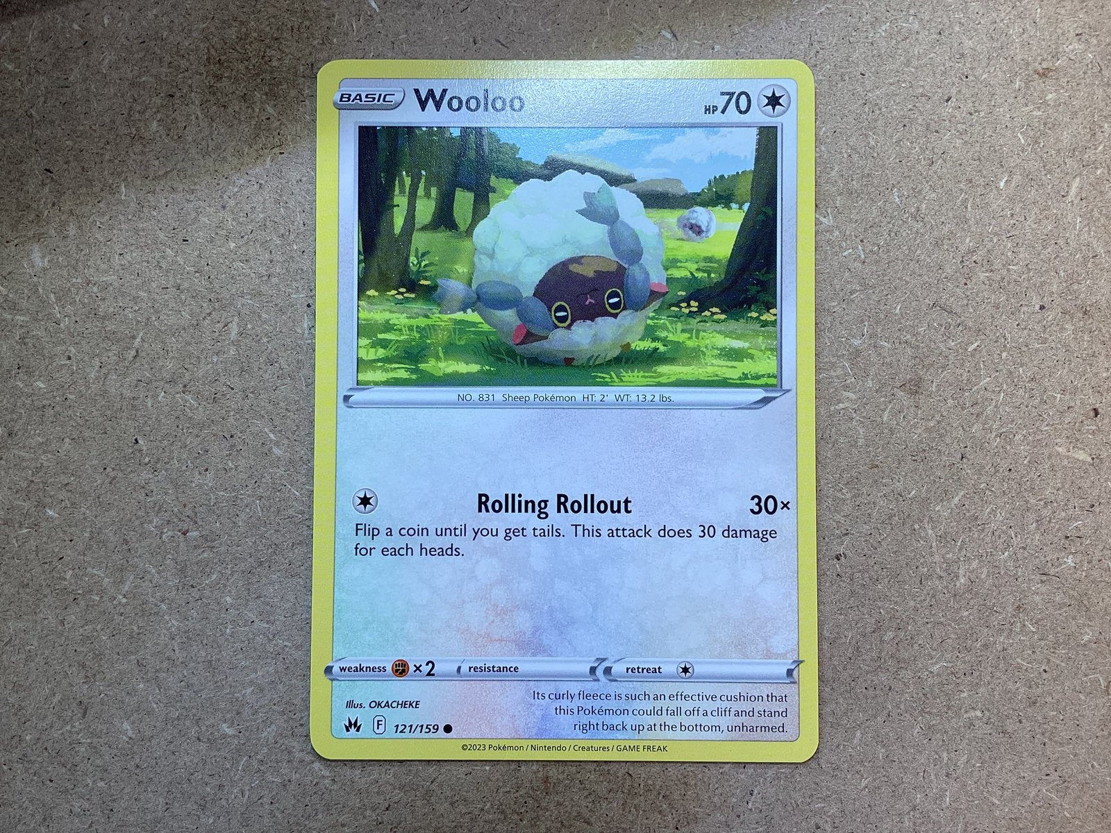 1x Wooloo [CRZ 121/159] (Near Mint), Ophalen of Verzenden, Zo goed als nieuw, Losse kaart