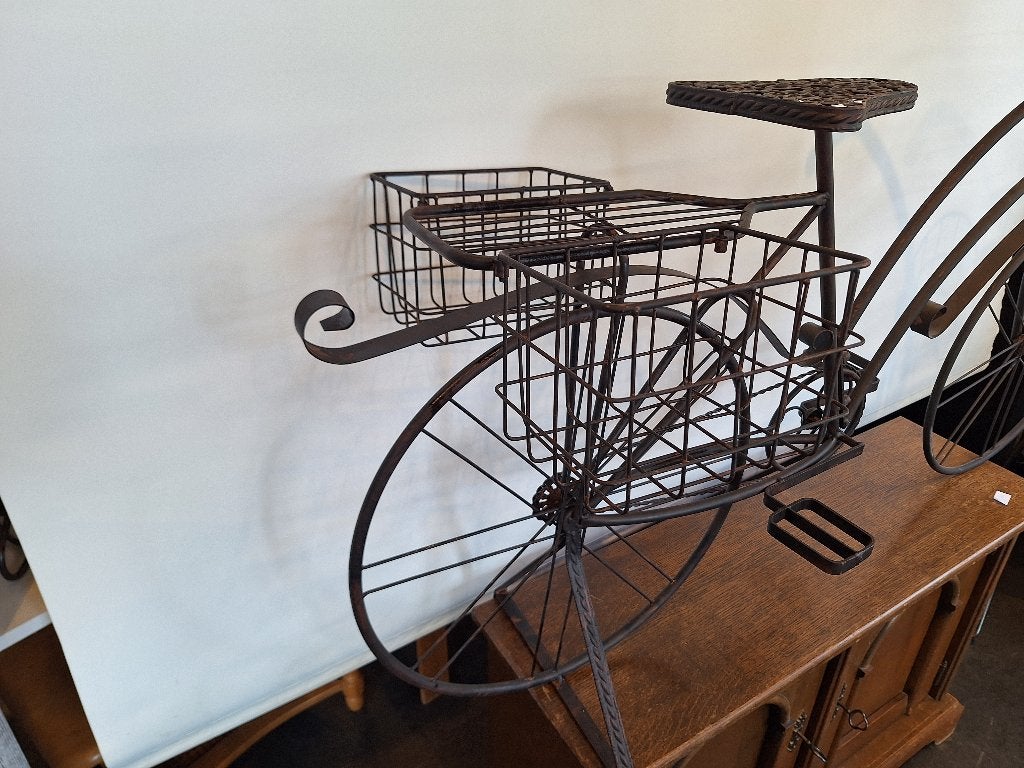 Decoratieve metalen fiets met manden - Vintage stijl, Ophalen, Vintage, Onbekend, Nieuw