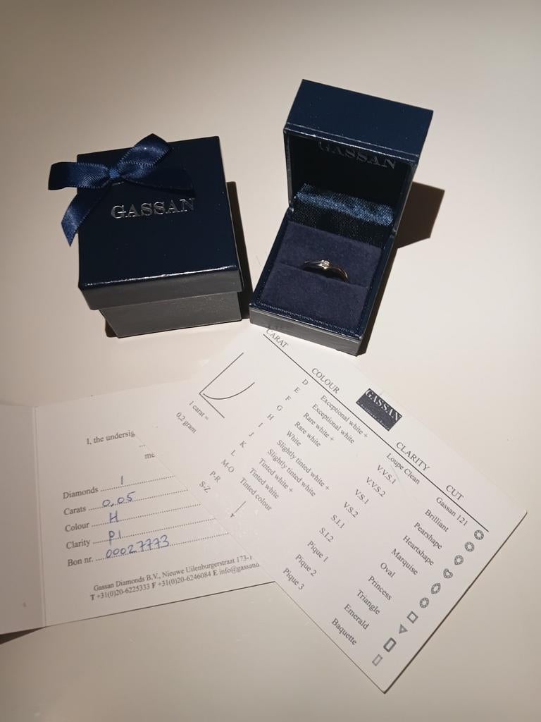 Gold ring from gassan with certificate, Nieuw, Ophalen of Verzenden, 17 tot 18, Dame