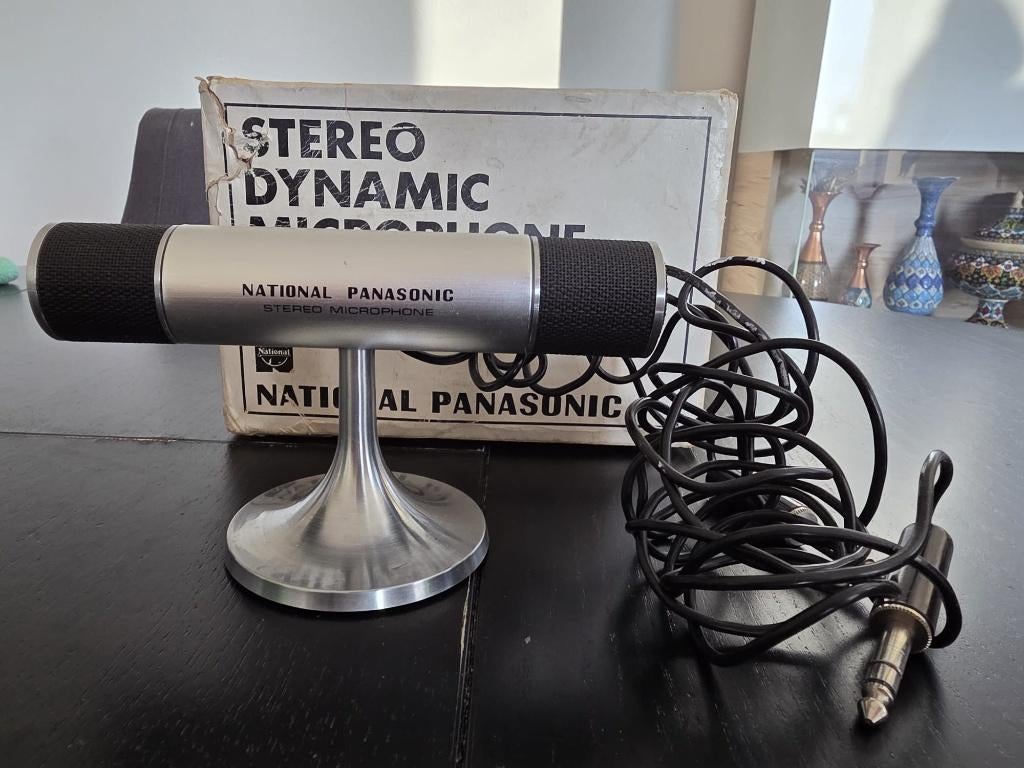 Vintage National Panasonic Stereo Microfoon RP-8135 met doos, Verzenden, Zo goed als nieuw, Overige typen