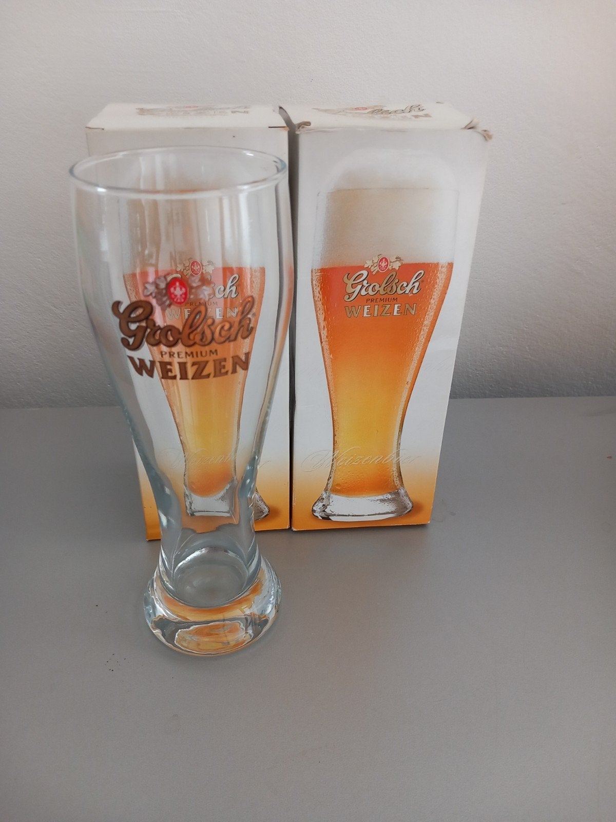 Grolsch Premium Weizen nieuwe bierglazen - Set van 2, Nieuw, Ophalen of Verzenden, Overige merken, Glas
