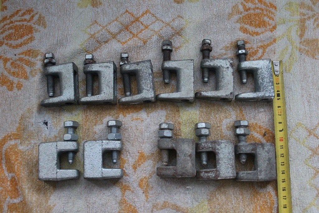 11 stuks Flensklem/Balkklem Verzinkt, Ophalen of Verzenden, Gebruikt, Overige typen