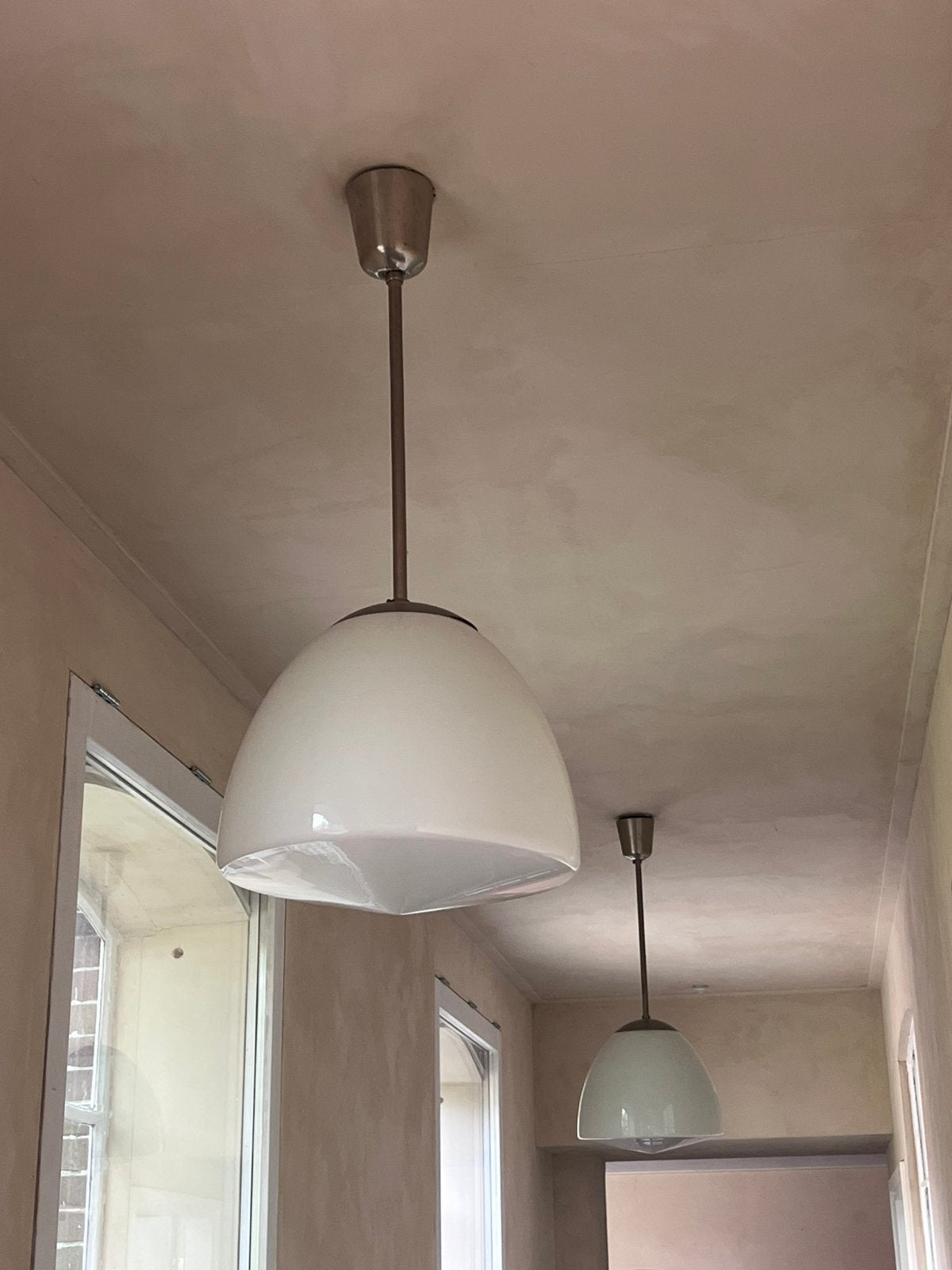 Melkglas lamp, kerklamp, Ophalen, Gebruikt, Glas