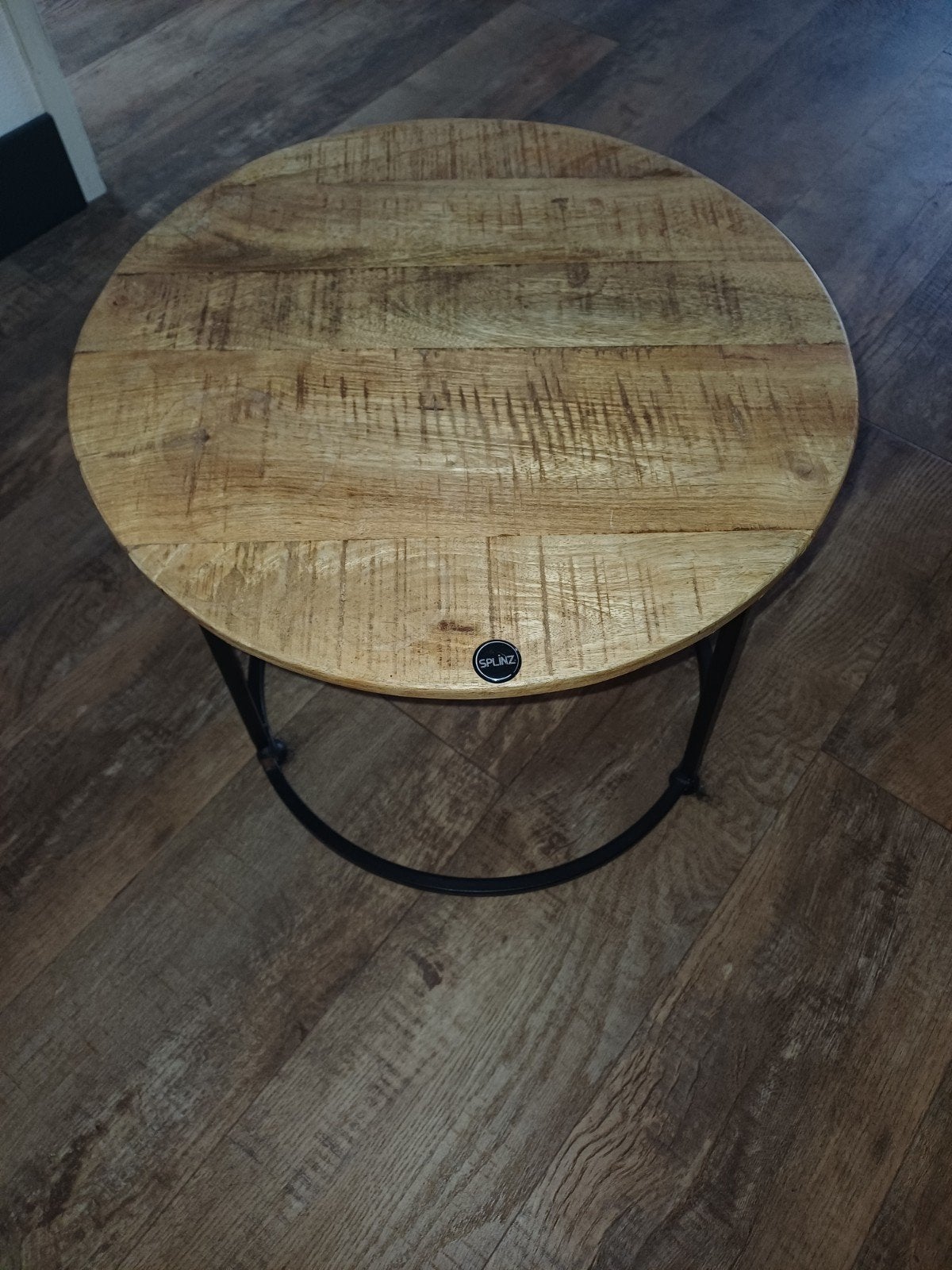 Rond mahonie hout tafeltje (klein), 50 tot 100 cm, Rond, Zo goed als nieuw, Minder dan 50 cm
