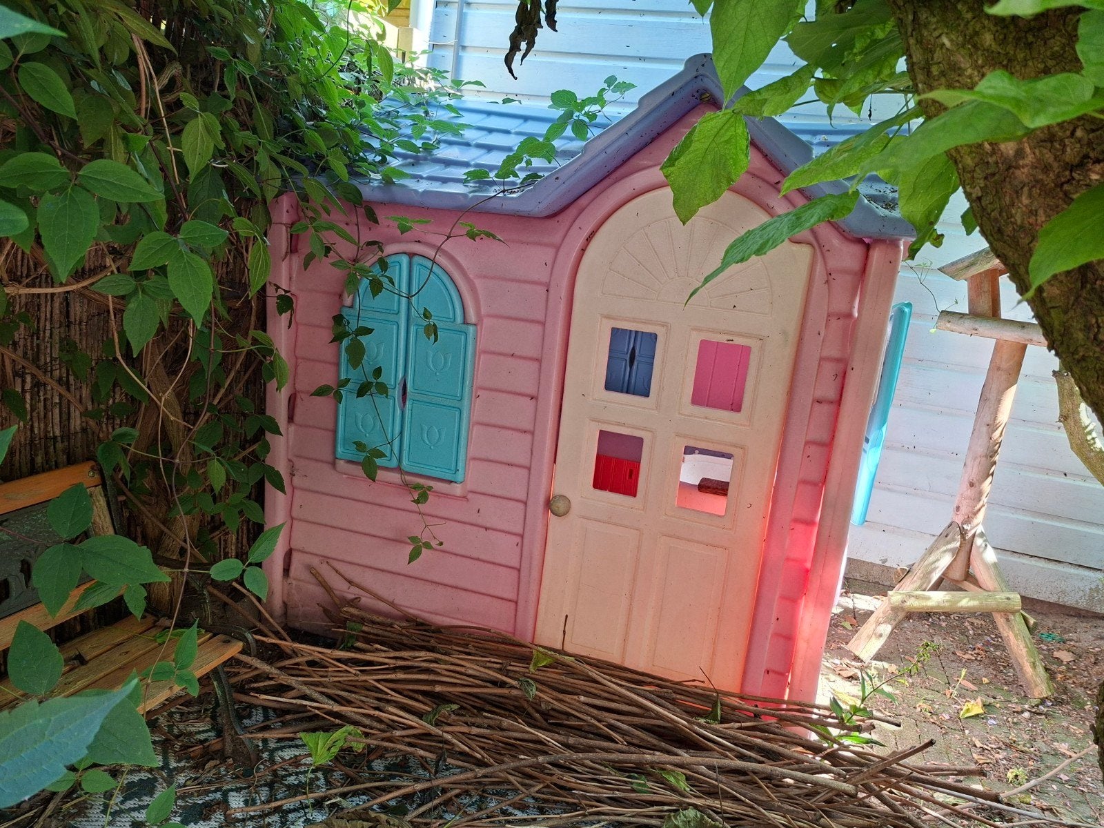 Roze speelhuisje voor kinderen met keuken, Kinderen en Baby's, Ophalen, Gebruikt, Kunststof
