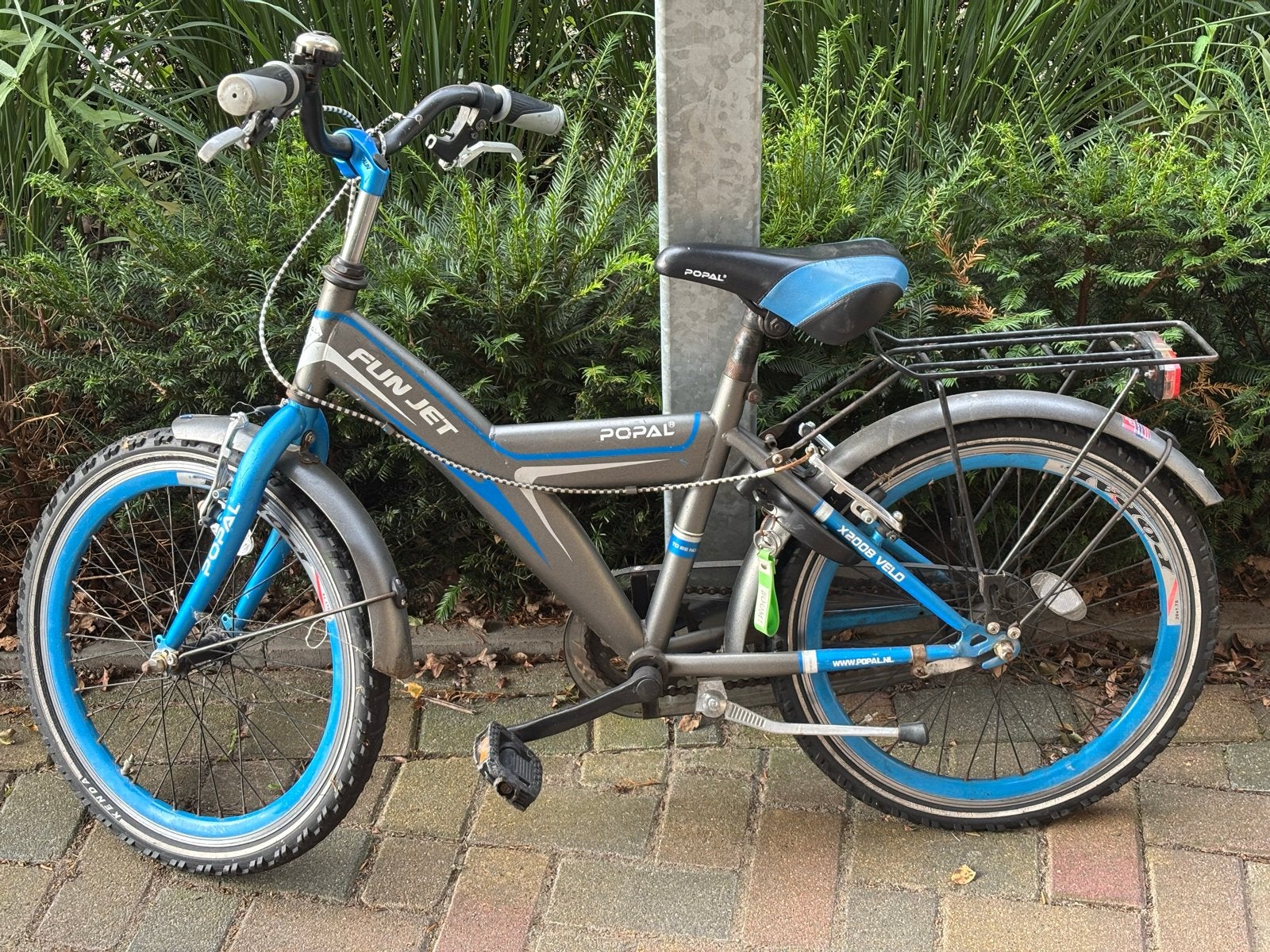 Blauwe kinderfiets 20 inch - Popal Funjet, Fietsen en Brommers, Fietsen | Kinderfietsjes, Ophalen, Gebruikt, Terugtraprem, 20 inch of meer