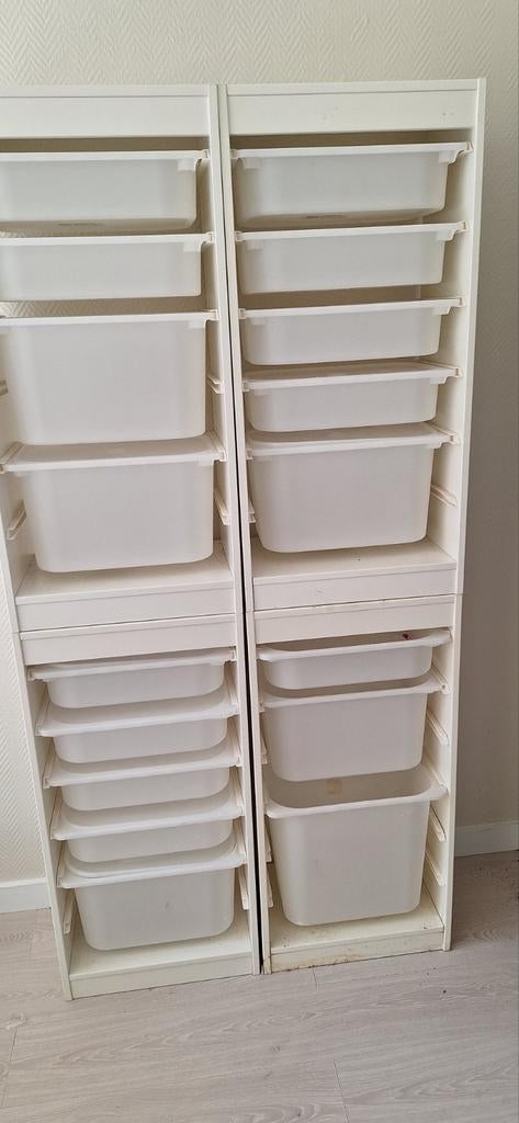 3x IKEA TROFAST opbergkast met witte bakken en deksels, Ophalen