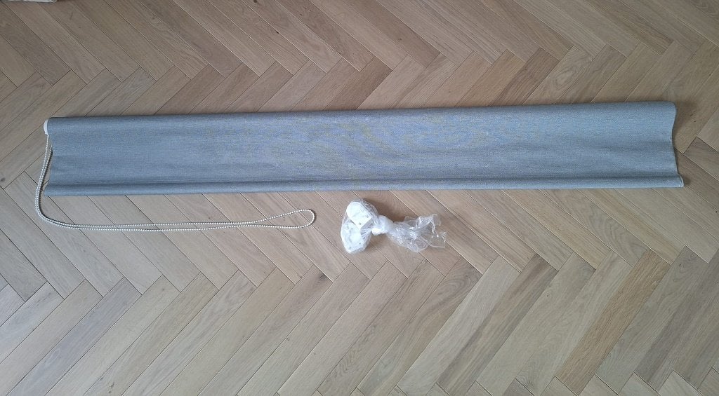 Grijs verduisterend rolgordijn Veneta 172 x 150 cm, Ophalen, Koordbediening, Rolgordijn, 172 cm