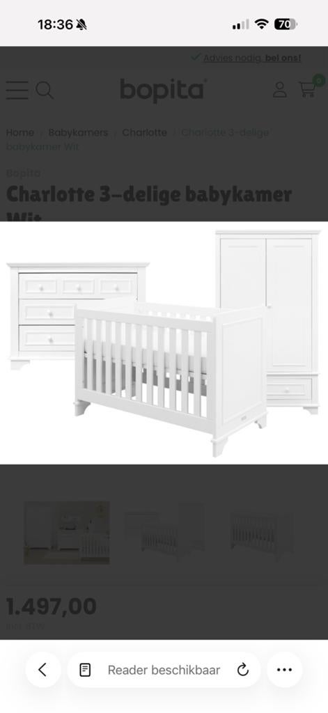 Bopita Chatlotte baby kamer super staat, Ophalen, Zo goed als nieuw, Jongetje of Meisje