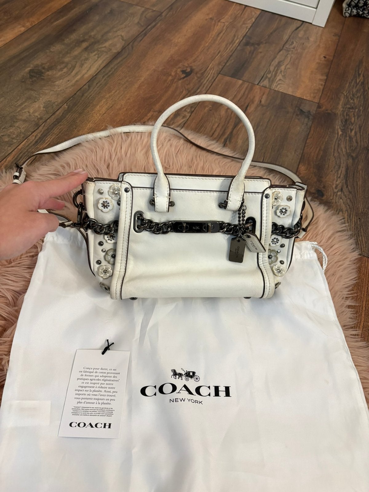 Coach Swagger 20 crossbody tas (origineel), Ophalen of Verzenden, Zo goed als nieuw, Wit, Schoudertasje