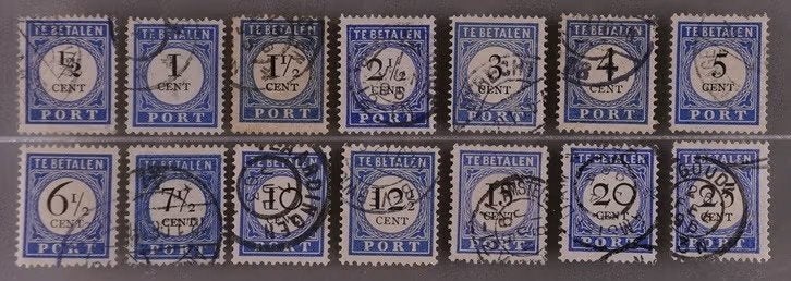 nederland nvph P13 - P26 Port 13 - port 26, Postzegels en Munten, Postzegels | Nederland, Verzenden, T/m 1940, Gestempeld