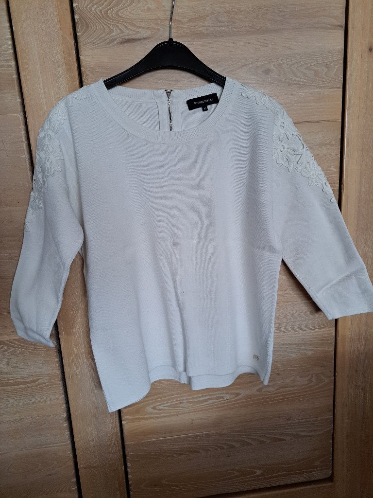 sweater/ trui, mt 40, Terre Bleue, katoen, zomer, Ophalen of Verzenden, Zo goed als nieuw, Maat 38/40 (M), Wit