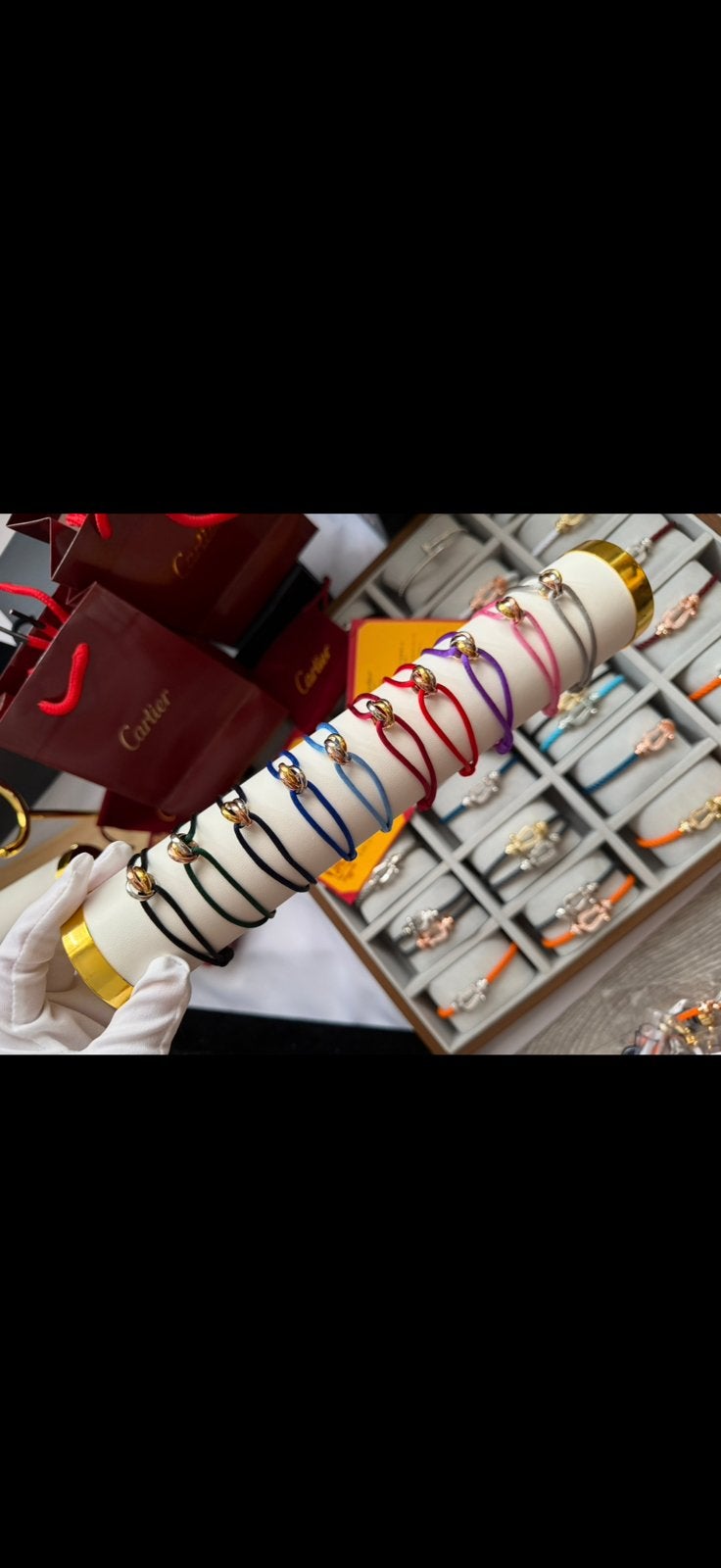 Cartier trinity armband, Staal, Ophalen of Verzenden, Zo goed als nieuw, Met bedels of kralen