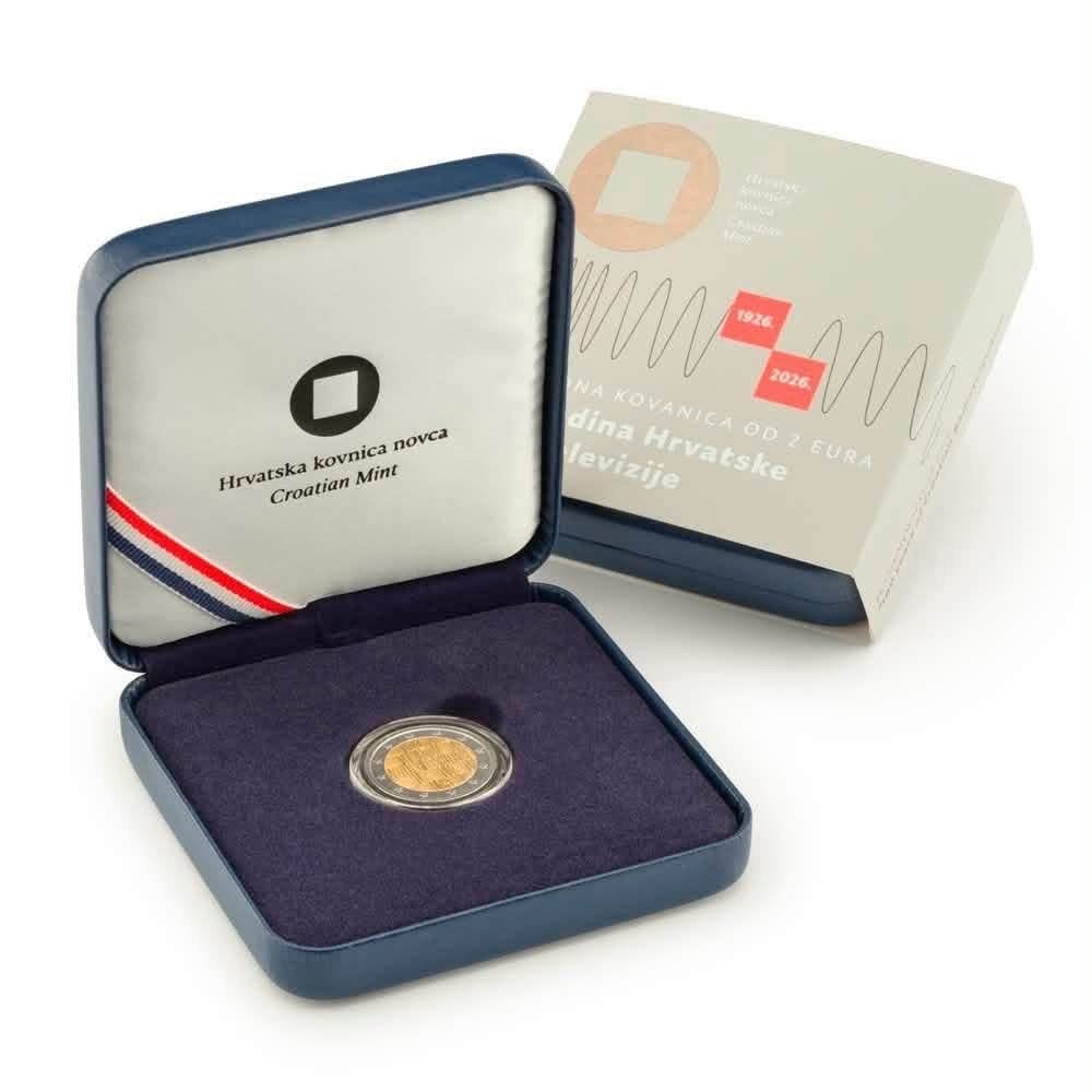 2 euro Kroatië “100 jaar Kroatische Radio’’ Proof 2026, Verzenden, Overige landen, 2 euro, Losse munt