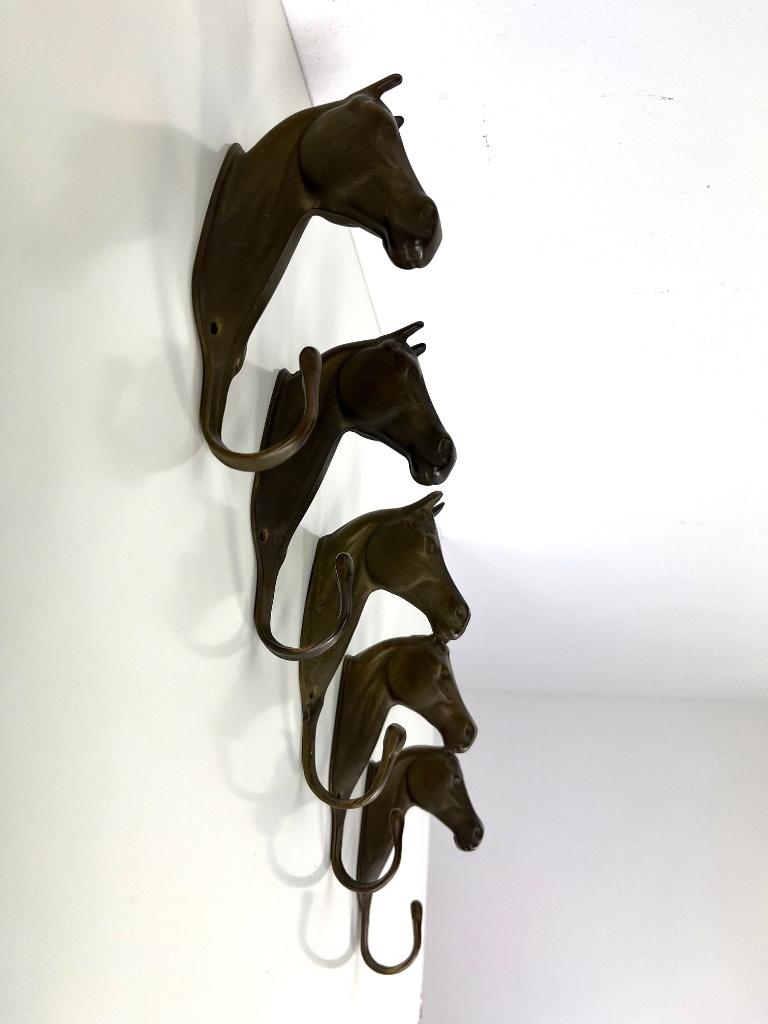 Messing kapstokhaken met paardenhoofden, jaren 90, Antiek en Kunst, Ophalen of Verzenden