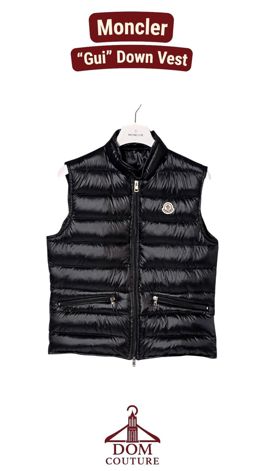 Moncler Gui Down Vest Bodywarmer Maat S M L Zwart NIEUW!, Ophalen of Verzenden, Nieuw, Overige maten, Zwart