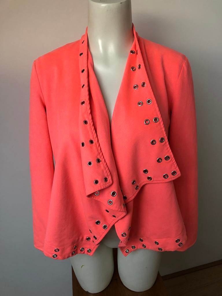 Drole de copine neon roze openvallend jasje m suedine, Kleding | Dames, Maat 38/40 (M), Ophalen of Verzenden, Zo goed als nieuw