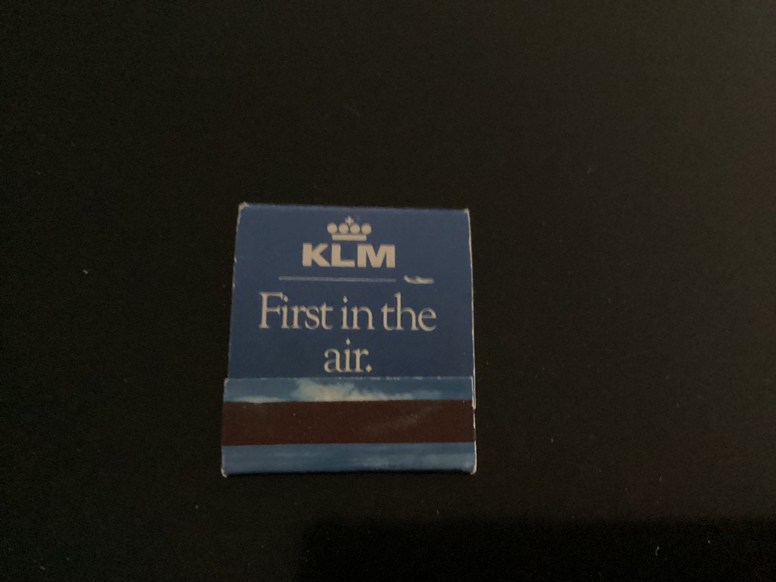 Vintage KLM luciferdoosje - First in the air, Ophalen of Verzenden, Zo goed als nieuw