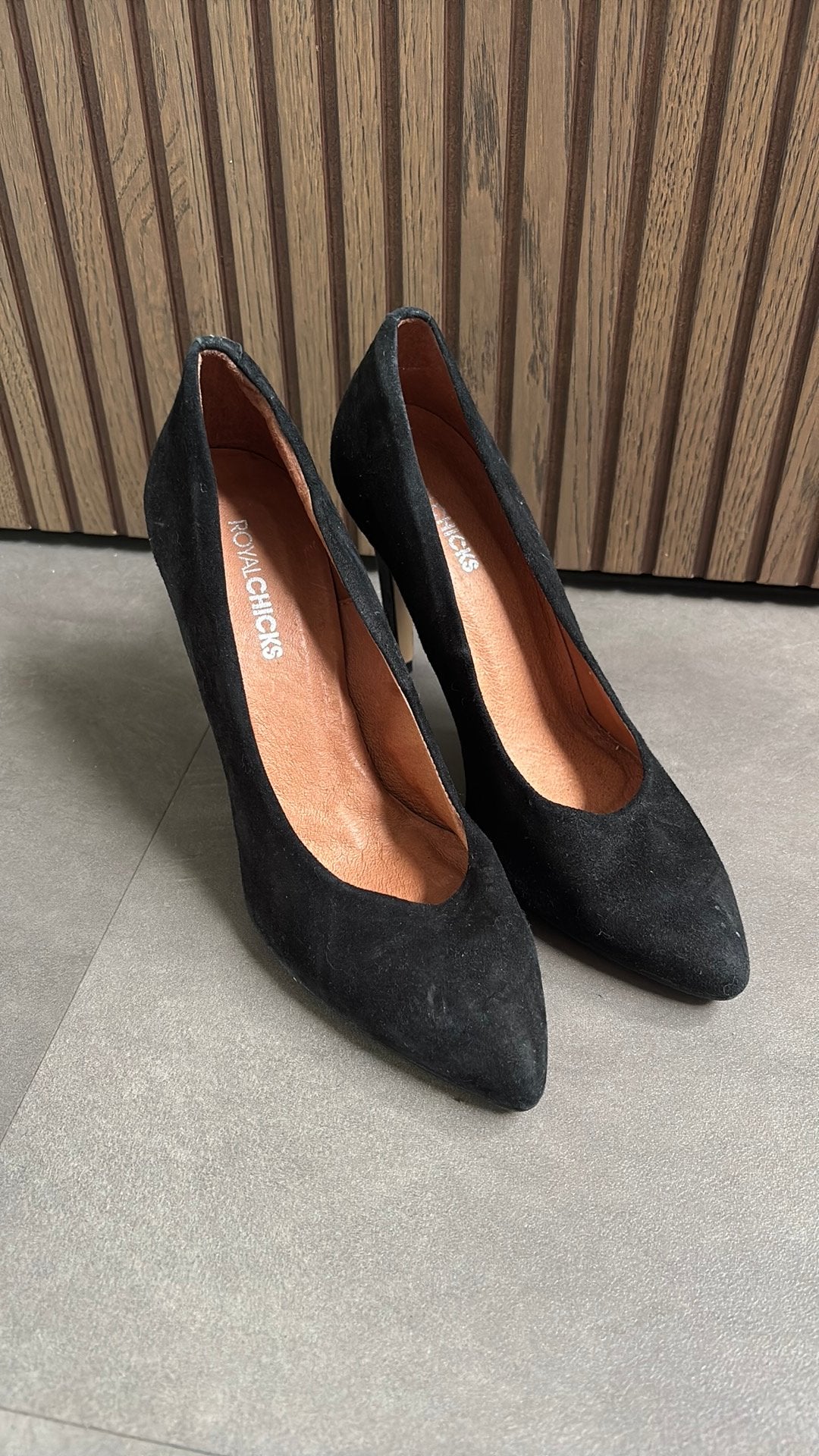 Royal Chicks zwarte pumps met hak – maat 40, ., Zwart, Ophalen of Verzenden, Zo goed als nieuw