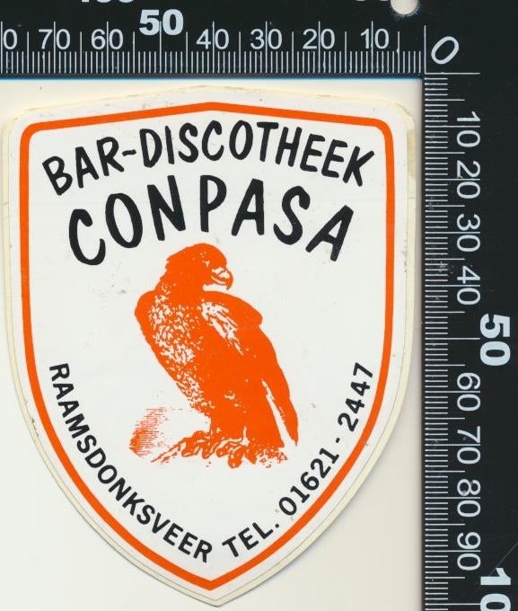 Sticker: Bar Discotheek Conpasa - Raamsdonksveer (2), Verzamelen, Ophalen of Verzenden, Zo goed als nieuw, Bedrijf of Vereniging