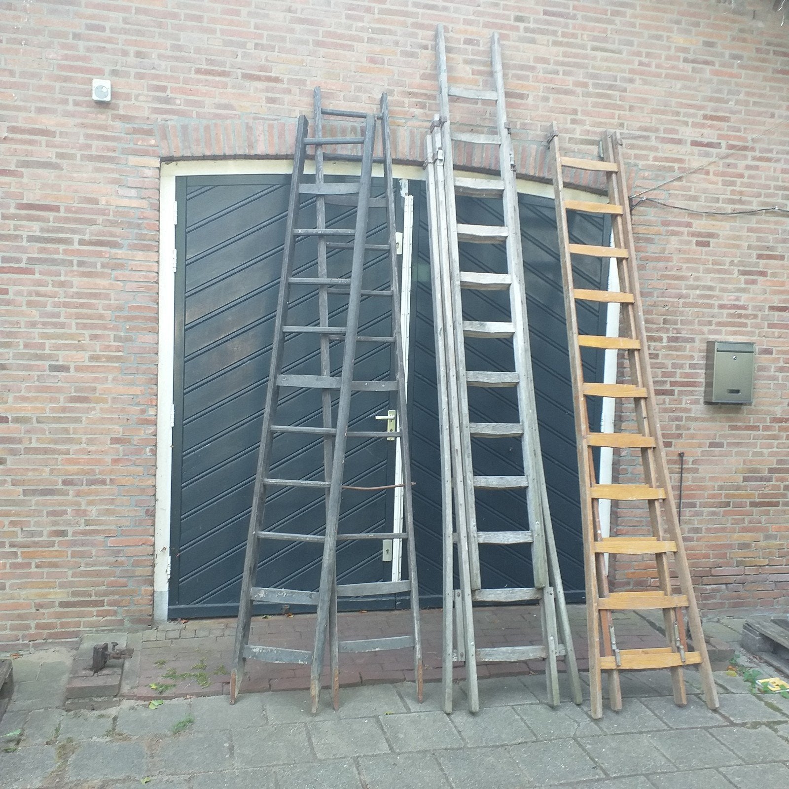 Houten ladder , trap , huishoudtrap vanaf 15,- per stuk, Antiek en Kunst, Curiosa en Brocante, Ophalen