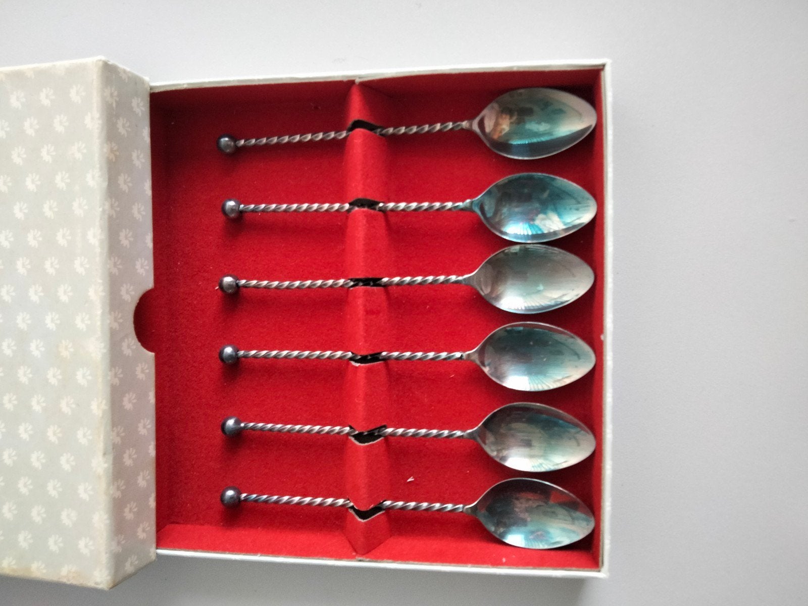 6 Verzilverde theelepeltjes, Ophalen of Verzenden