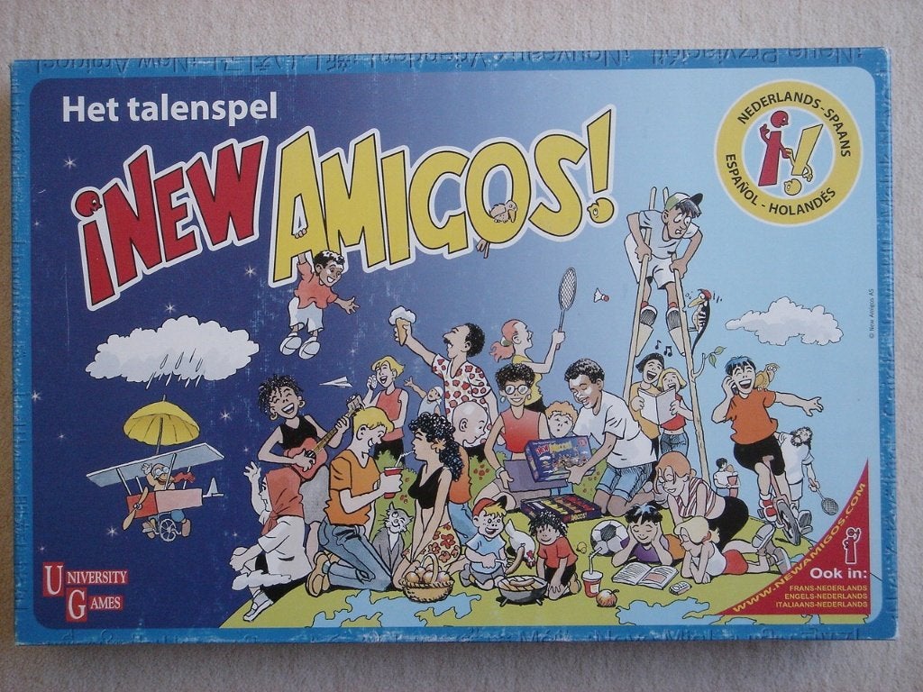 LEUK: Het talenspel New Amigos (Nederlands-Spaans), Een of twee spelers, Ophalen of Verzenden, Gebruikt, University Games